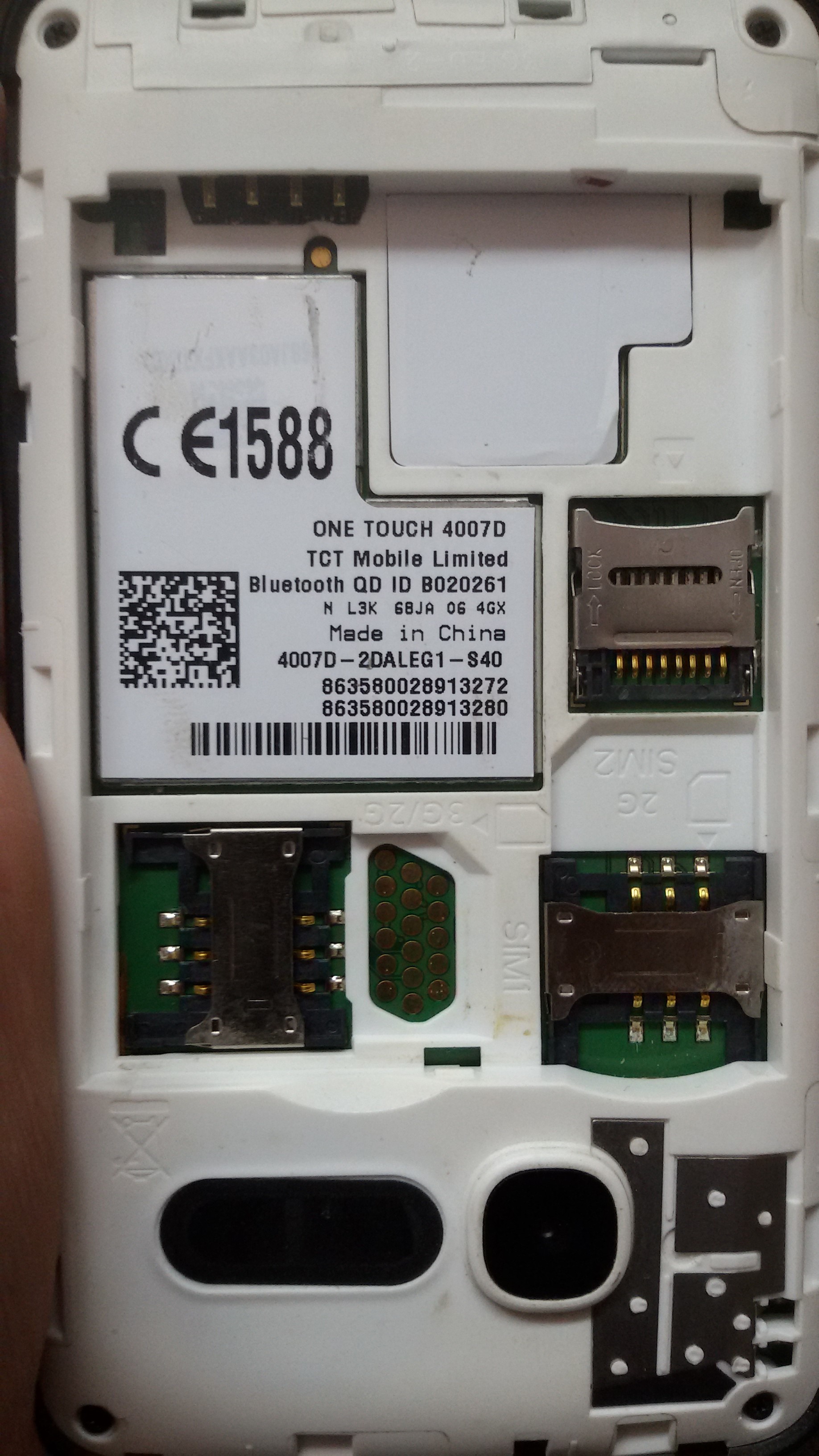 ����� ONE TOUCH 4007D CPU MT6575 SW E201 Ver CB00 Flash Type NAND