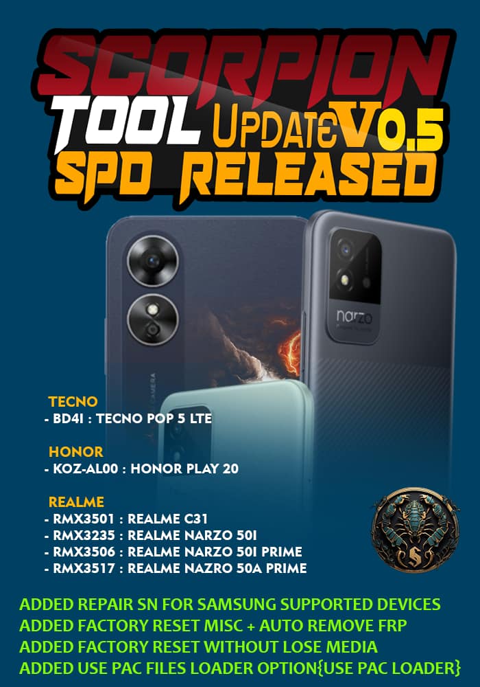 Scorpion Spd Tool 2nd stable Version Software update to version 0.5