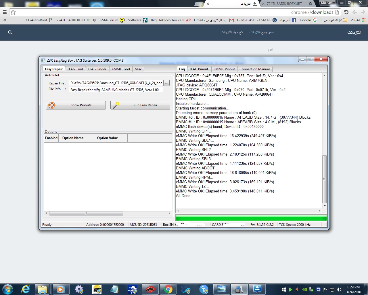 ربيير بوت i9505 بنجاح على z3x jtag ربيير بوت i9505 بنجاح على z3x jtag