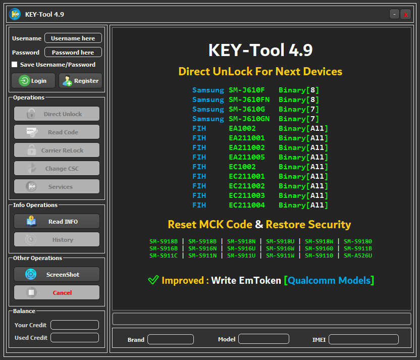 KEY-Tool 4.9 : -> Reset MCK Code Galaxy S23 & S23 Ultra - Direct UnLock FIH Devices & More ✅