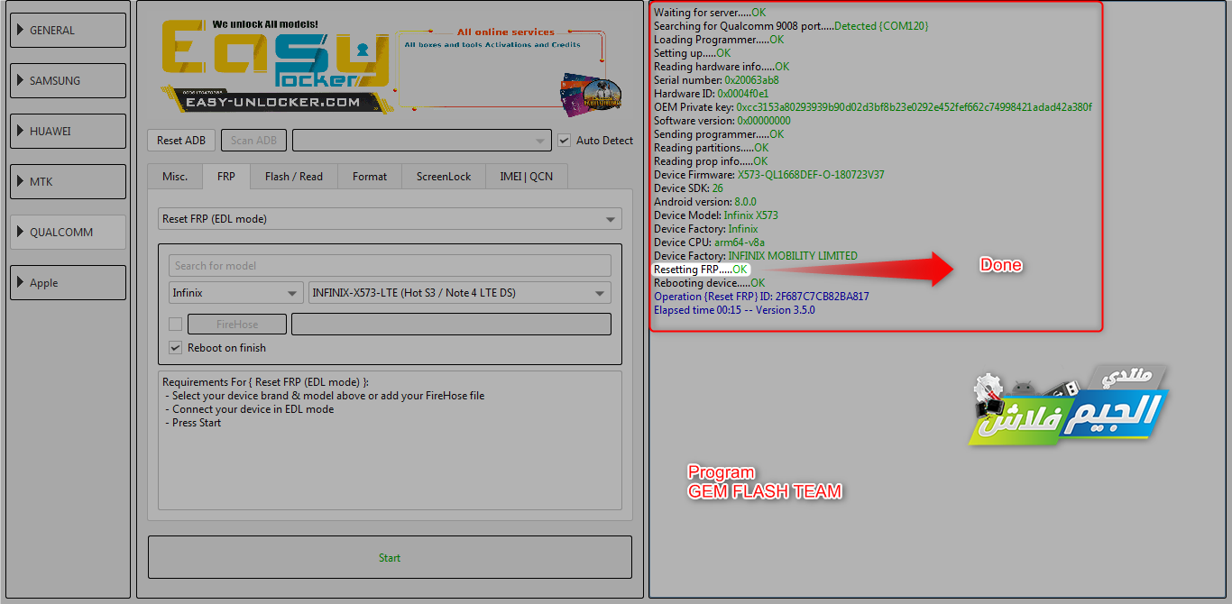 Infinix Hot S3 X573 Remove frp Done