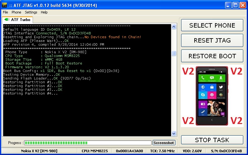 Repair Boot Nokia X RM-980 V2 Done!!!