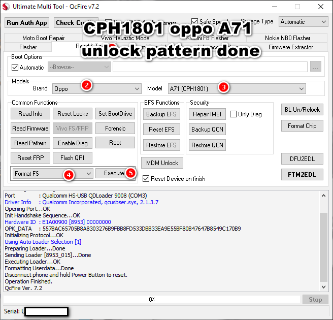 CPH1801 oppo A71 unlock pattern done by-umt
