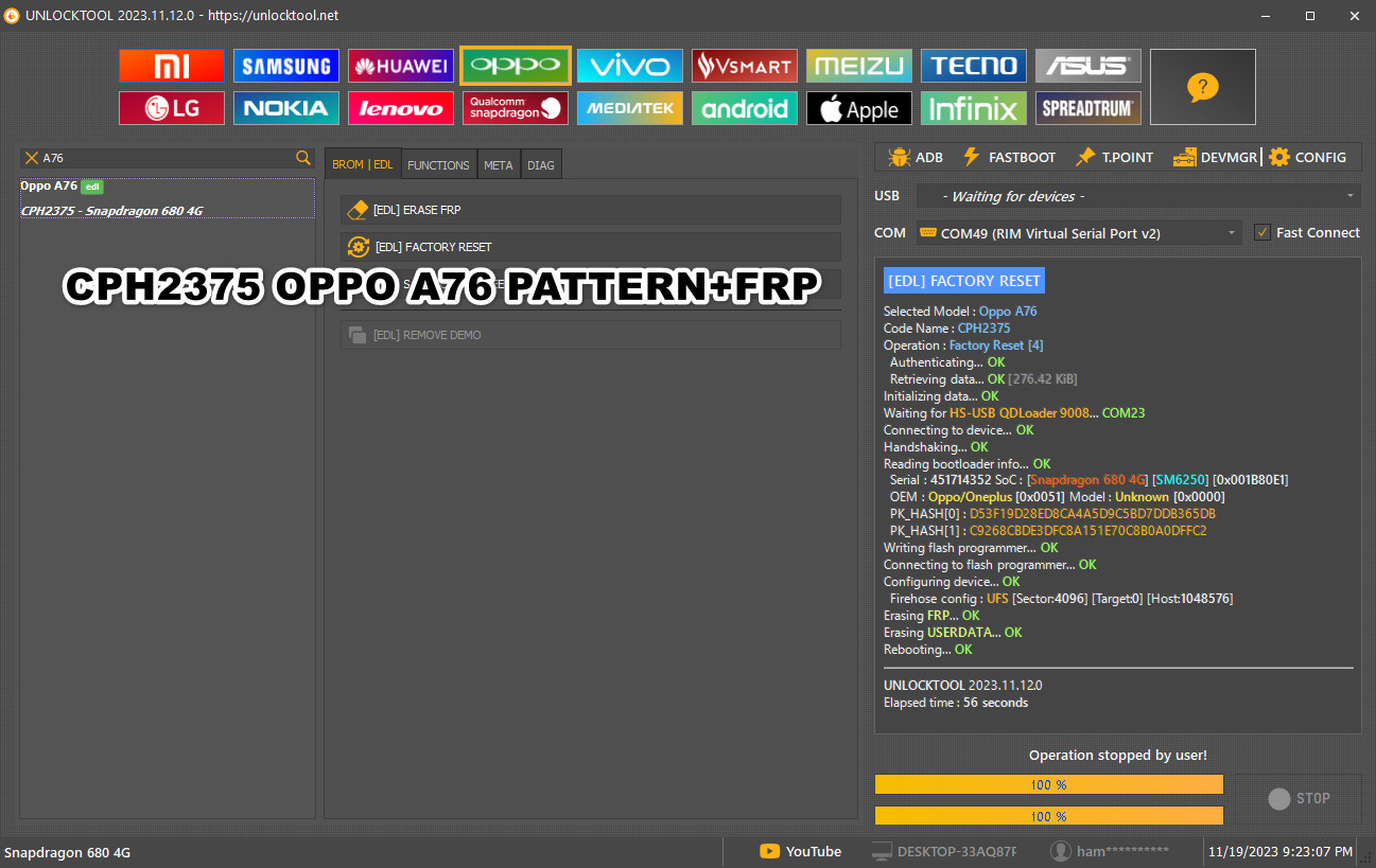 CPH2375 OPPO A76 PATTERN+FRP