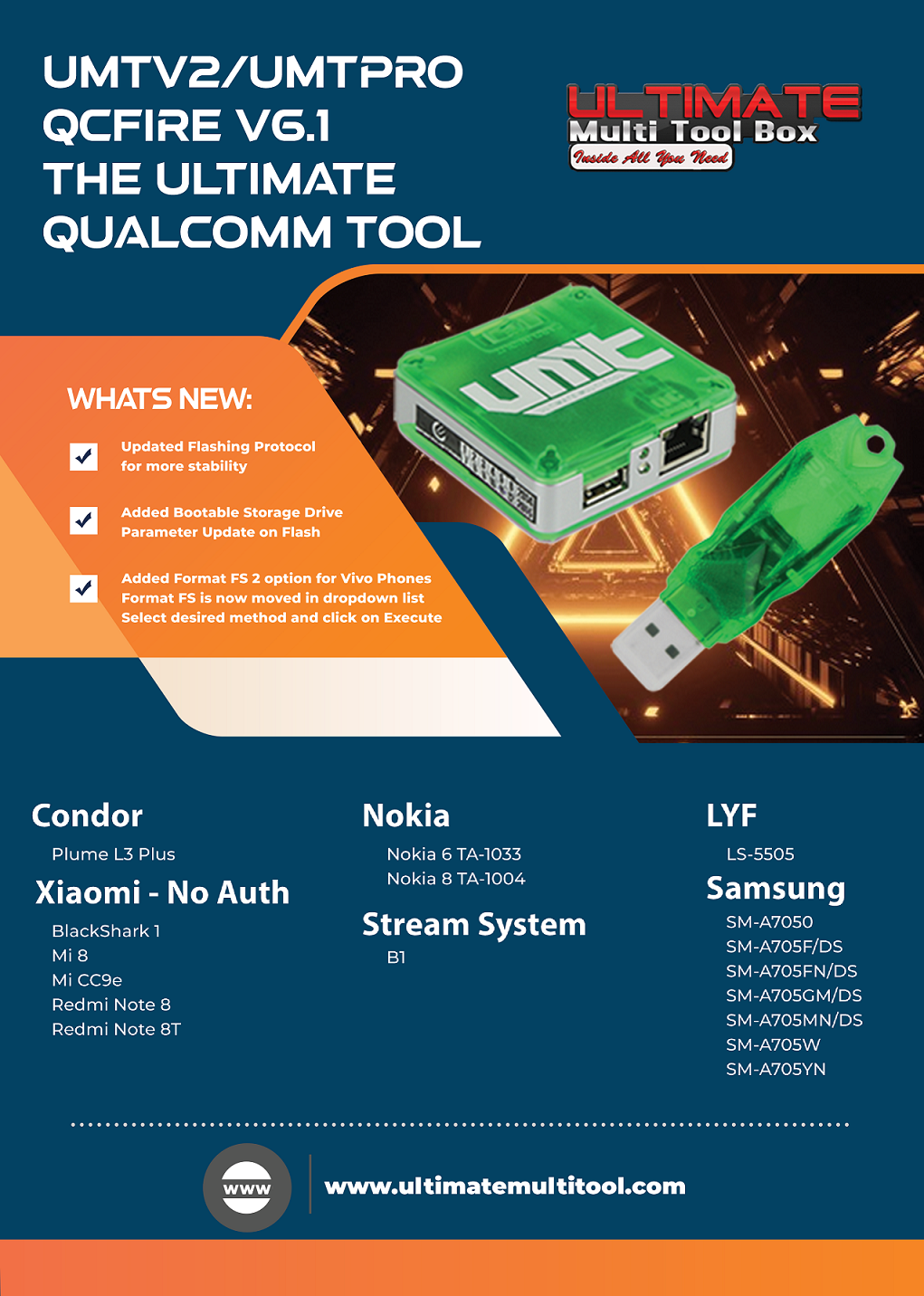 UMTv2 / UMTPro QcFire v6.1 - Redmi Note 8, 8T, Samsung A70, FFS2 and more