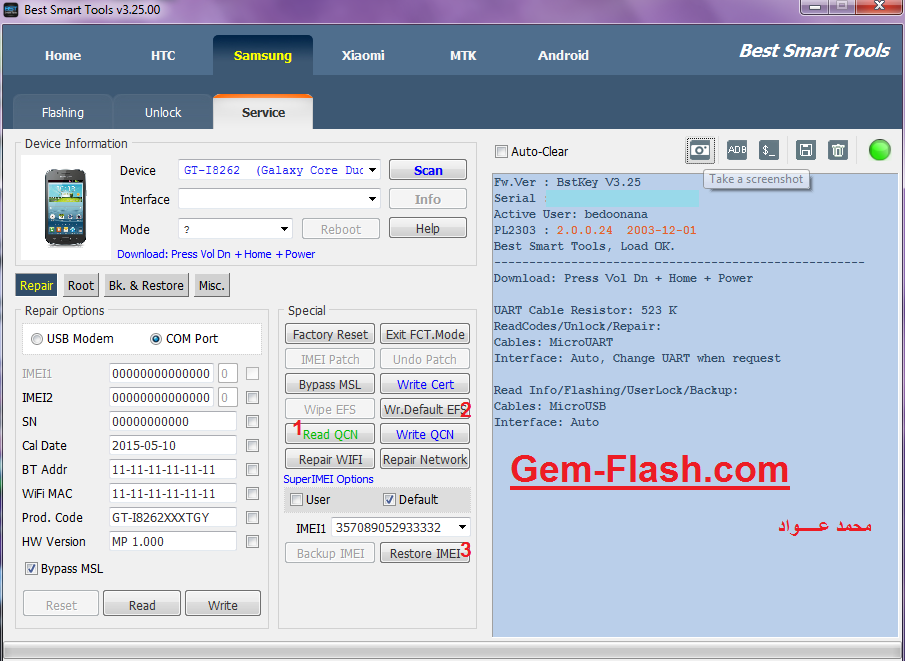 i8262 repair imei