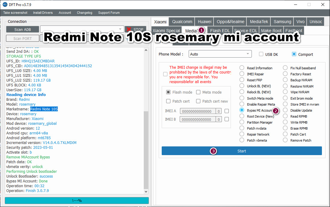 Redmi Note 10S rosemary mi account