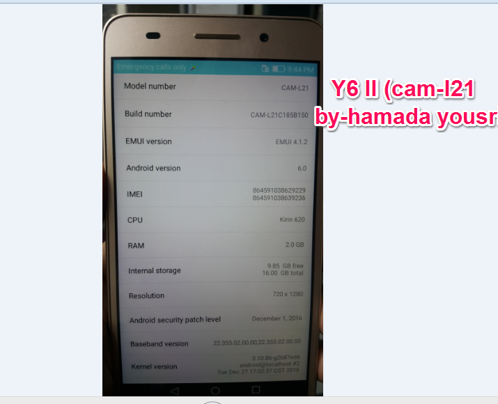   Huawei Y6 II (cam-l21