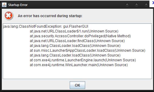 �� ���� ����� �� ������ ���� ��� ������ ��� ����  Startup Error