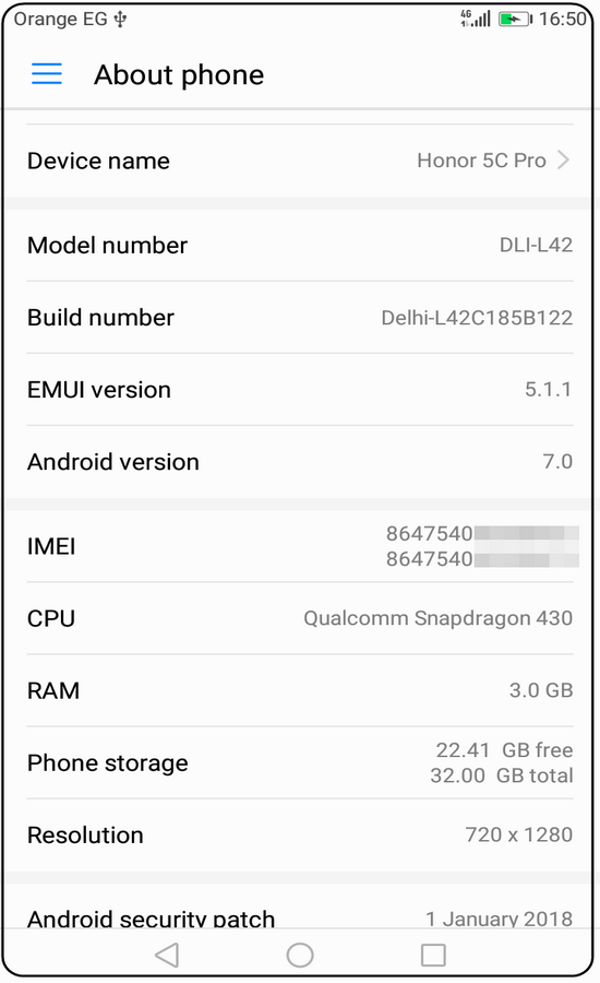 ����� Honor 5C Pro