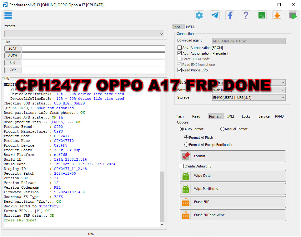 CPH2477 OPPO A17 FRP DONE