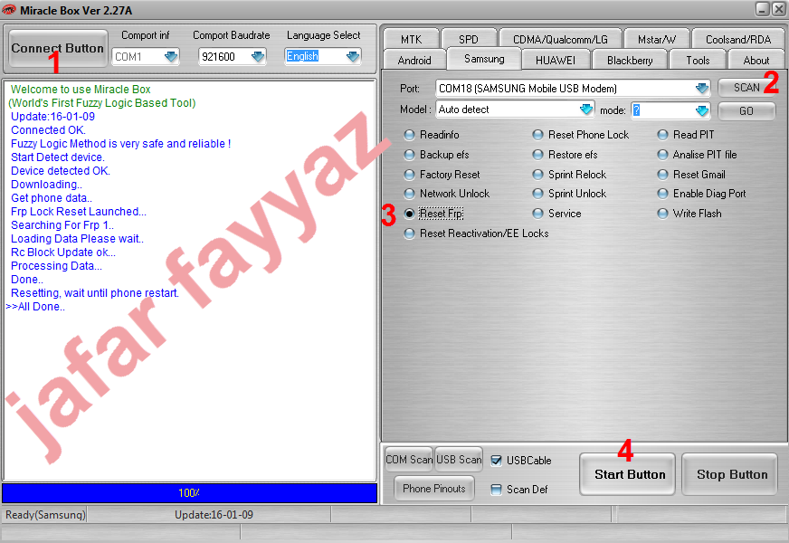 unlock frp j500h  by Miracle Box crak