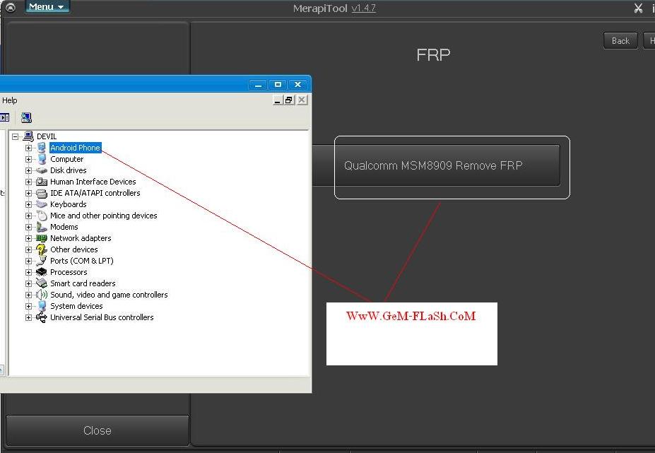 ARCHOS 50d Helium 4G Cpu Qualcomm FRP Remove with MerapiTool 1.4.7