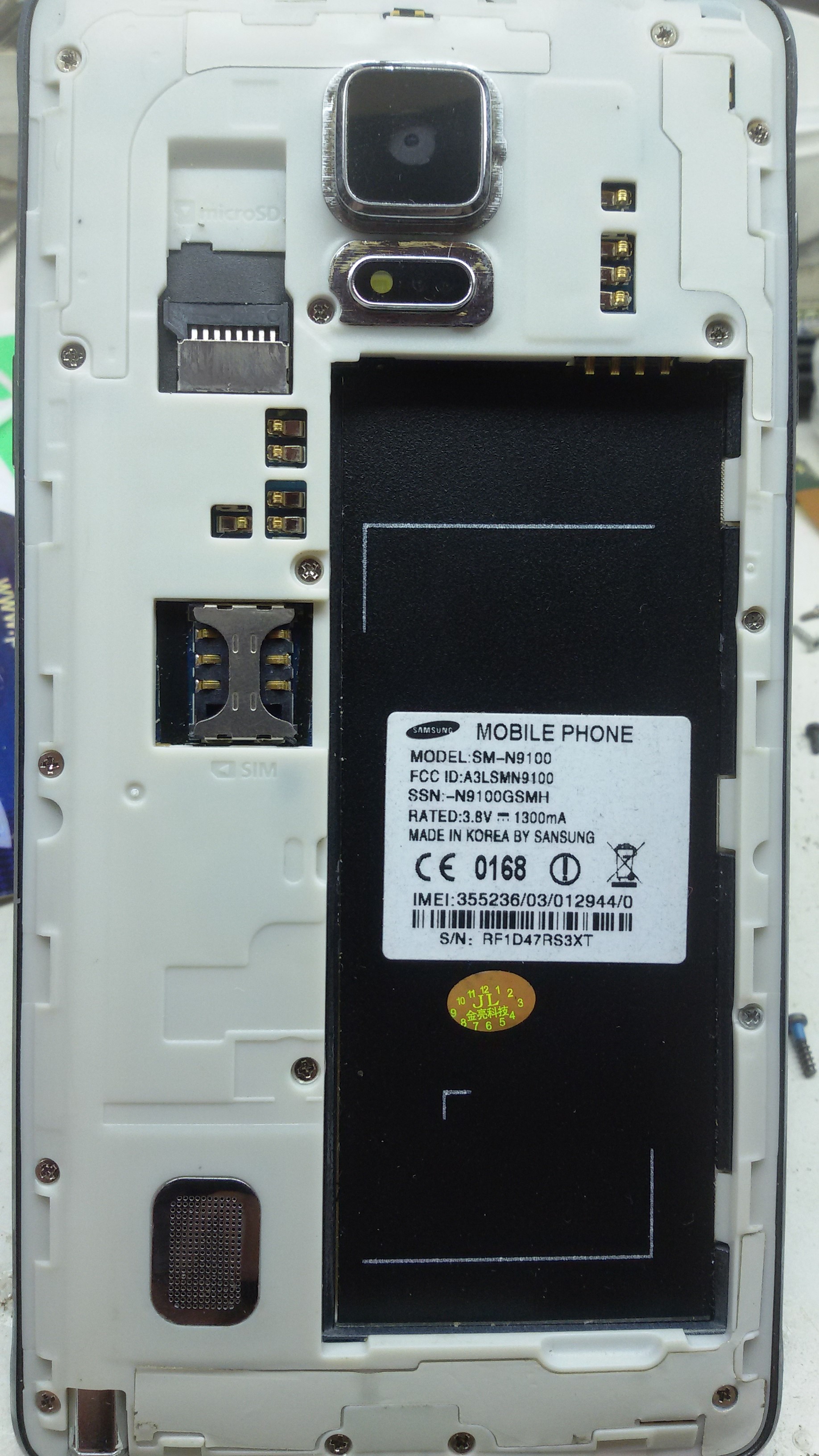 ����� SM-N9100 CPU MT6572 SW0000 Ver CA01 EMMC Size 0x00EC000000