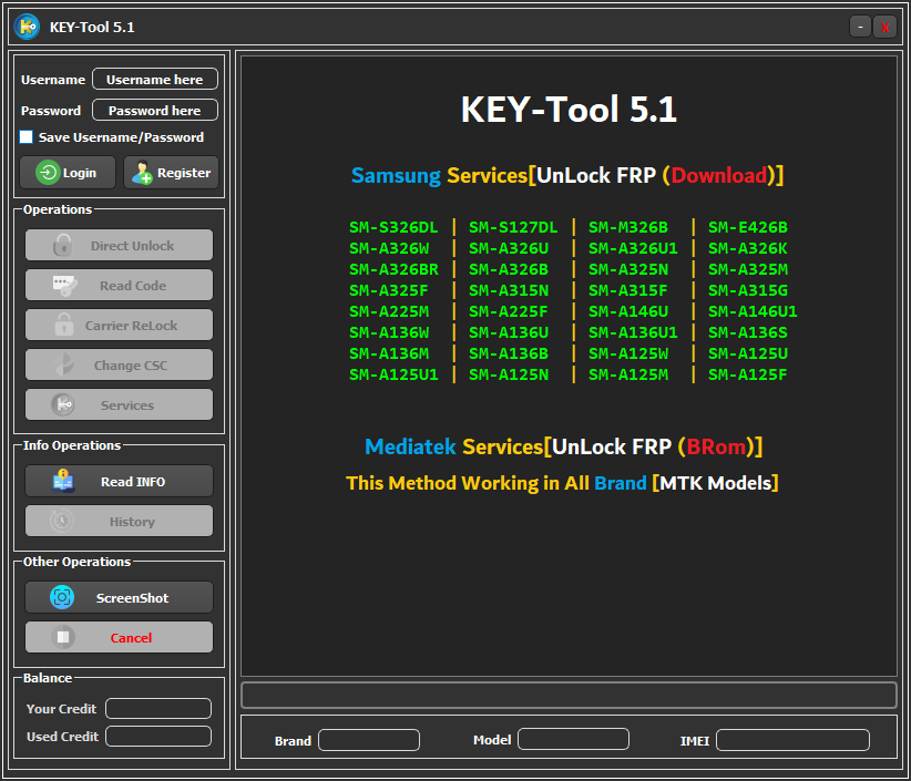 KEY-Tool 5.1 : -> Samsung Services[UnLock FRP (Download)] - Mediatek Services[UnLock FRP (BRom)] Supported All Brand ✅