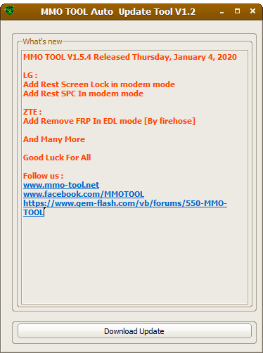 MMO TOOL V1.5.4 Released Thursday, January 4, 2020