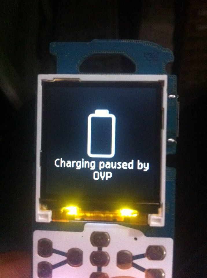 ������ ��������  charging paused by ovp