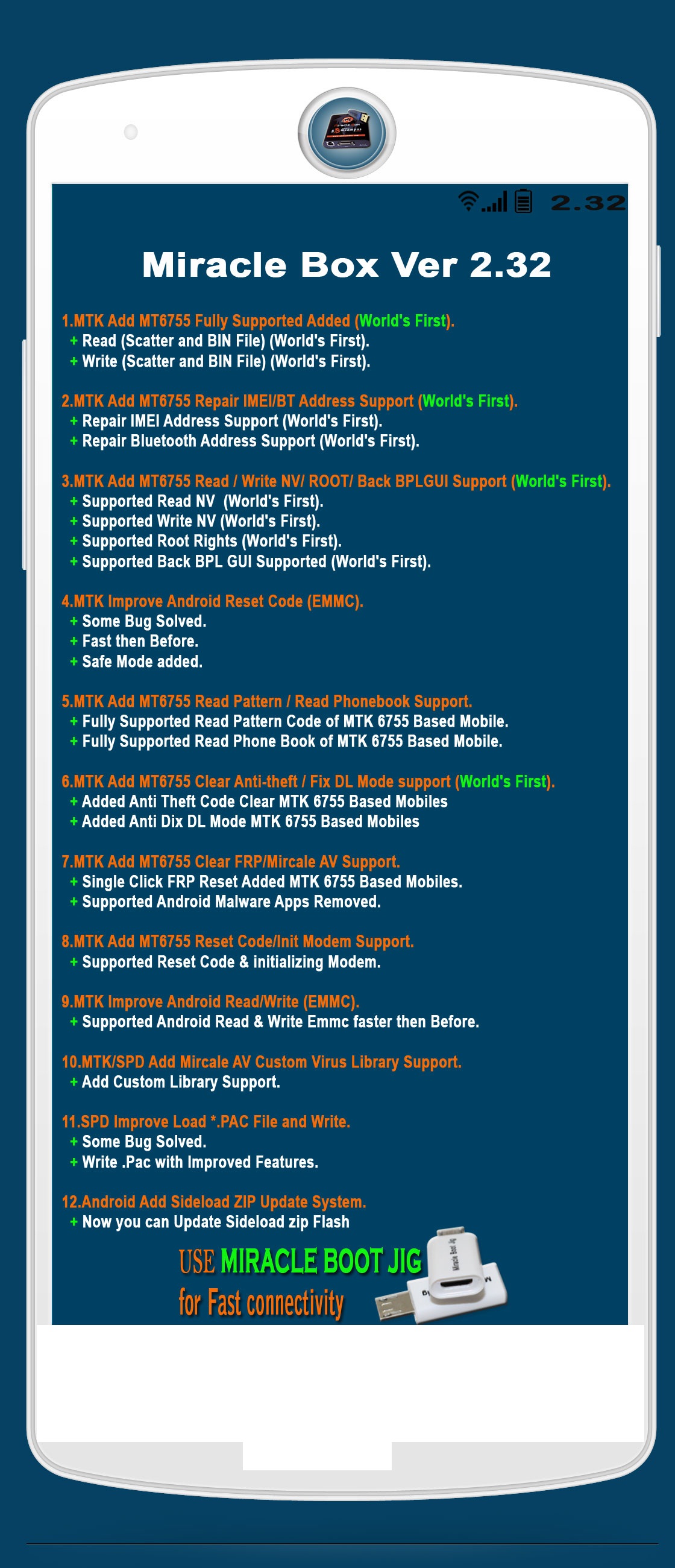 Miracle Box v 2.32 (27th April 2016) User Choice World's First Featur