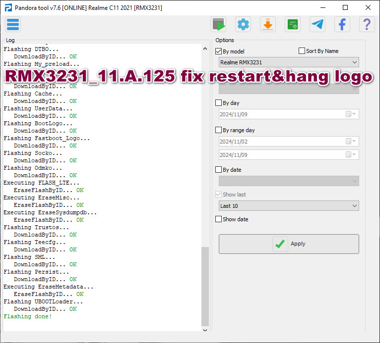 RMX3231 Realme C11 fix restart & hang logo
