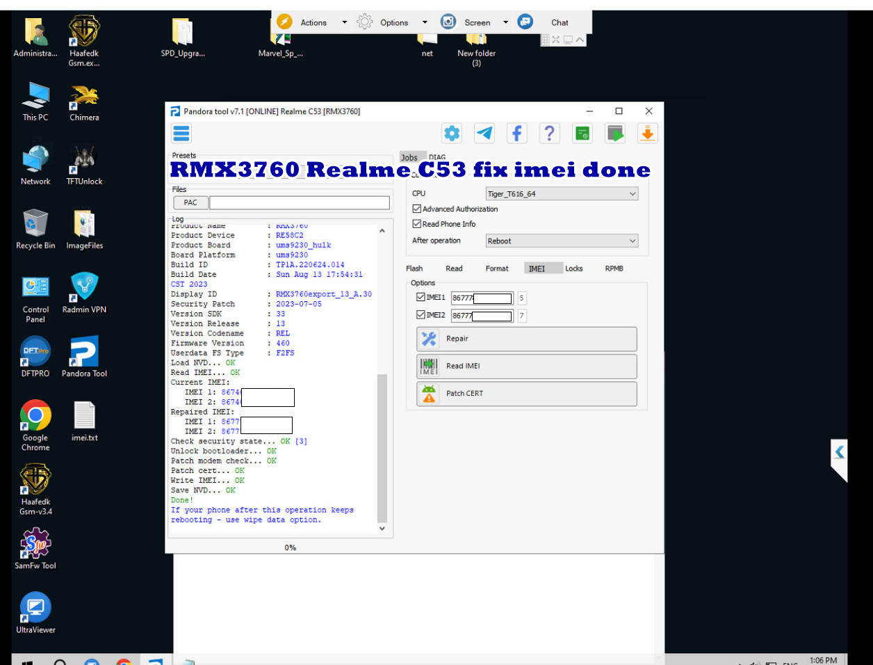 RMX3760 Realme C53 fix imei done