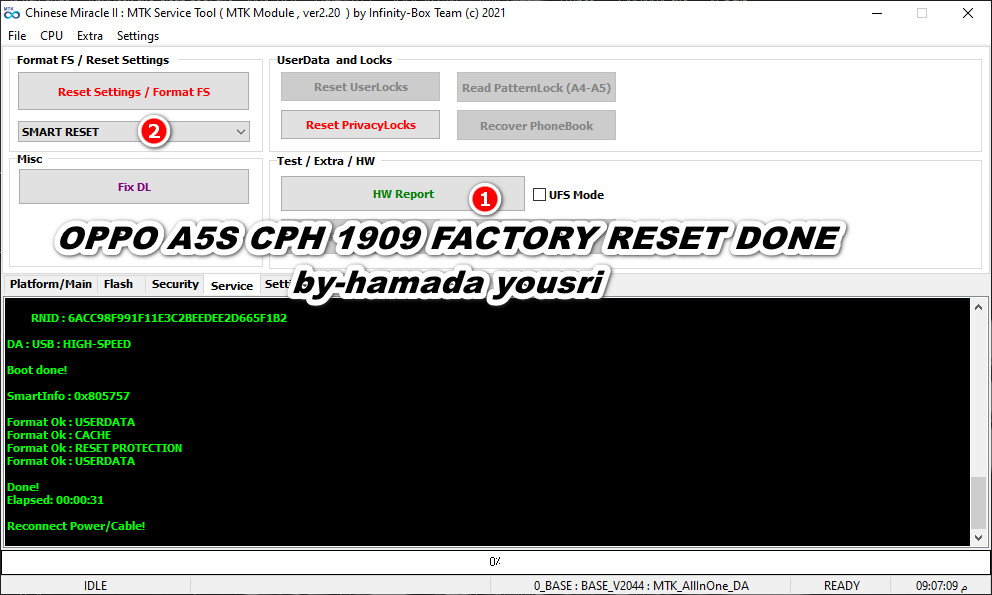 OPPO A5S CPH1909 FACTORY RESET DONE