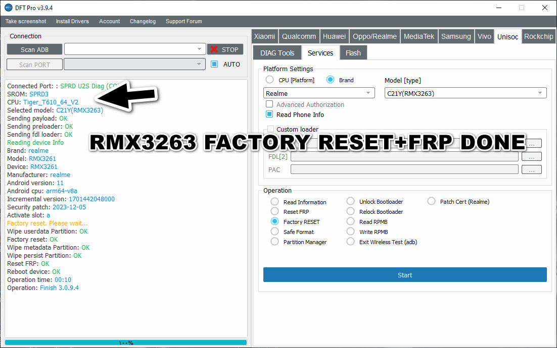 RMX3263 FACTORY RESET+FRP DONE