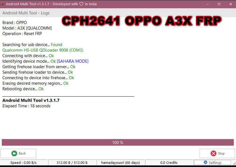 CPH2641 OPPO A3X FRP