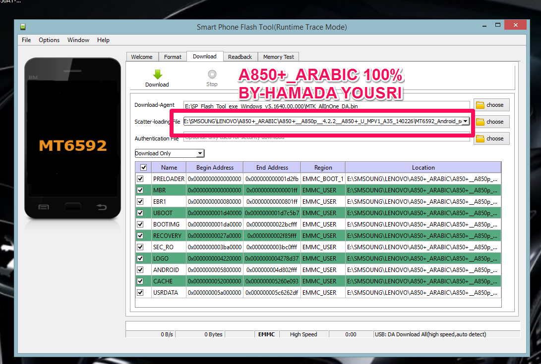 الفلاشة العربية +LENOVO A850 الفلاشة العربية +LENOVO A850