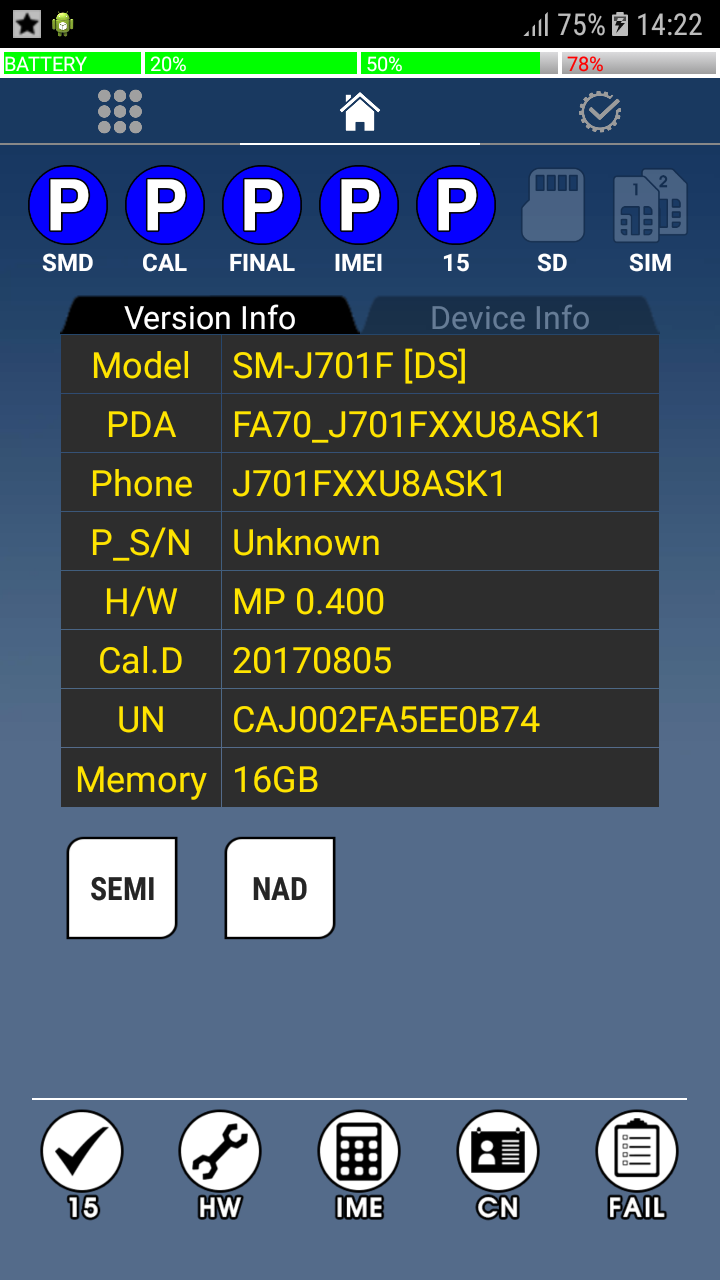 ���� ���� ����� Samsung J701F U8-S8