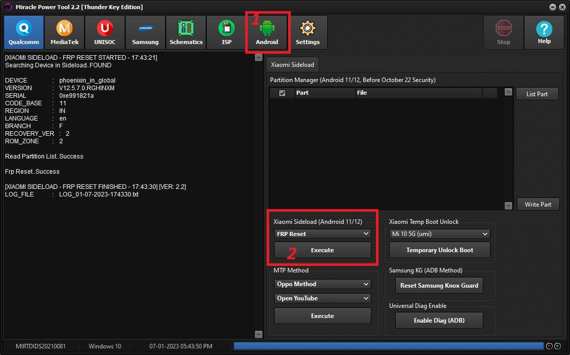 Poco X2 Frp Remove Done By Miracle Power Tool 2.2