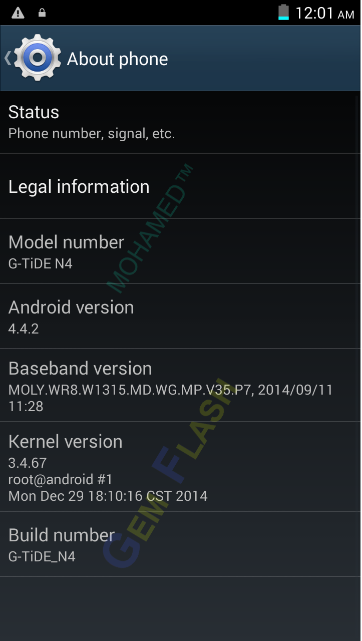 ������  Firmware G-TiDE Note  N4 MT6582