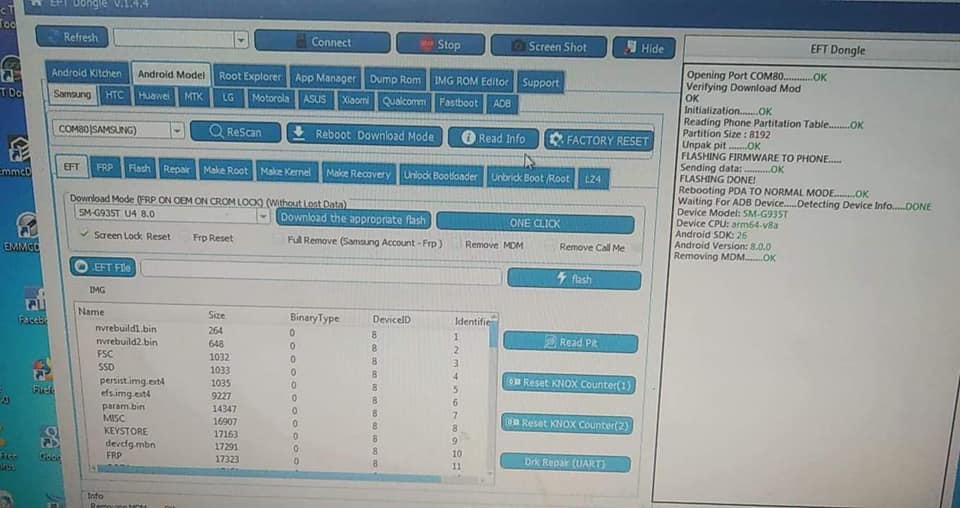 ��� ��� ������8.0 G935T FRP ON +��� MDM ������ EFT DONGLE