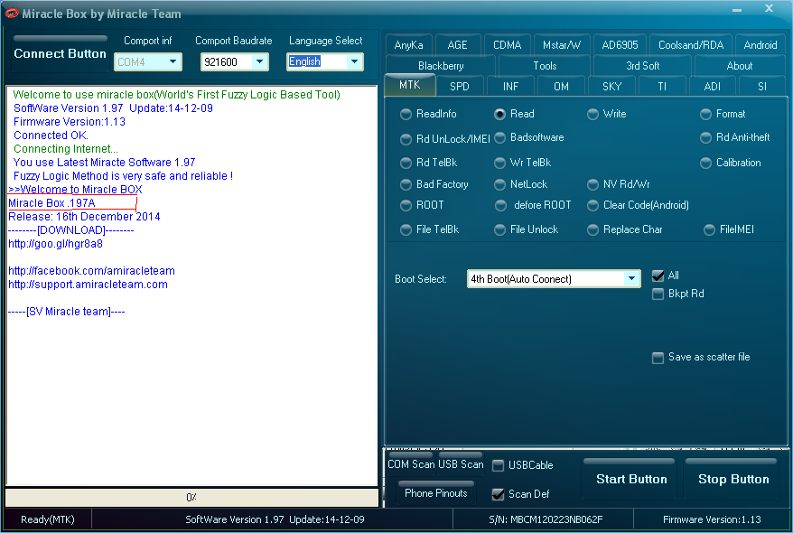 MIRACLE 1.97A (MTK 6261X SPD 6820/8810) No Need Any Pack ALL FREE
