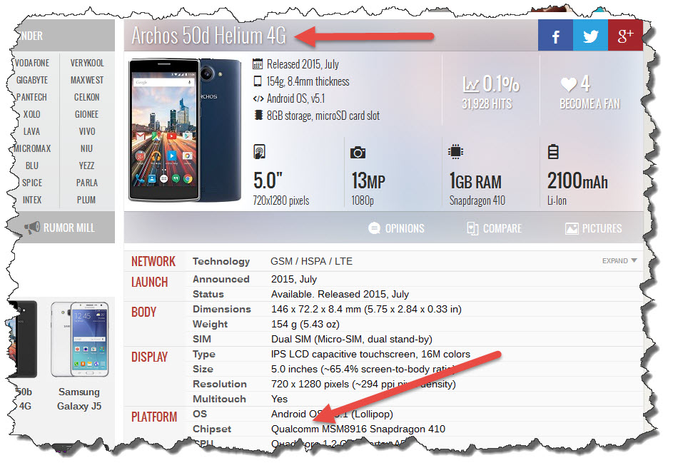 ���� ���� Archos 50d Helium Google Account