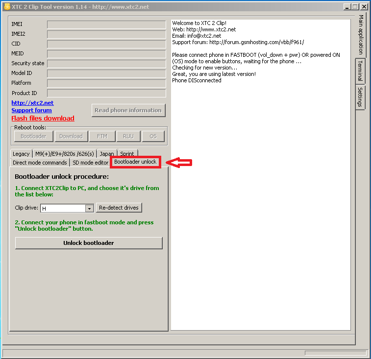 Xtc2cliP All in Unlock Bootloader Htc