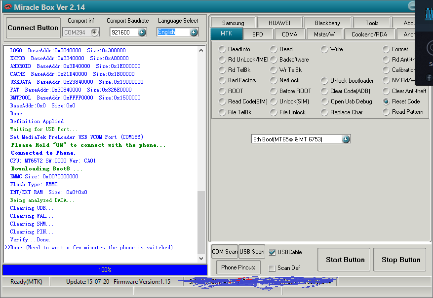 S7582 mt6572 rest code done