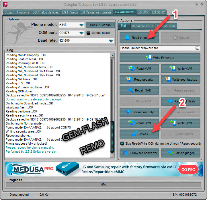 ��� �� ���� ( LG-H343 ) ����� Unlock Lg Risio