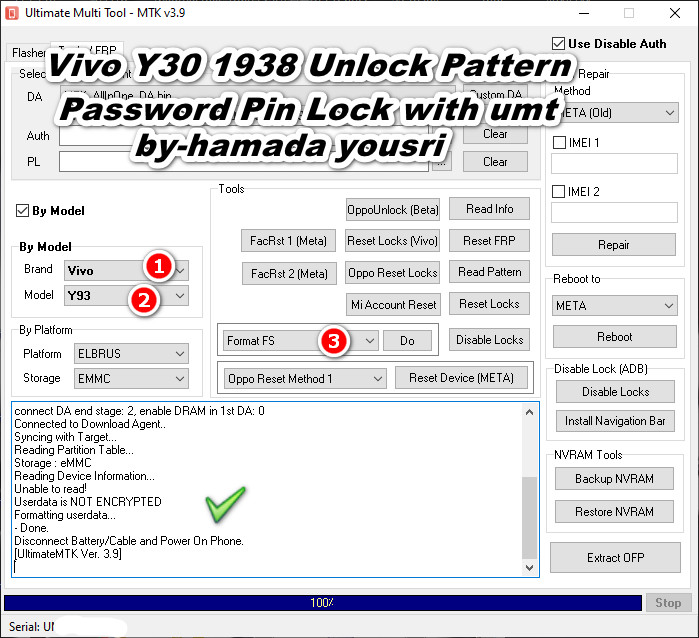 Vivo Y30 1938 Unlock Pattern done